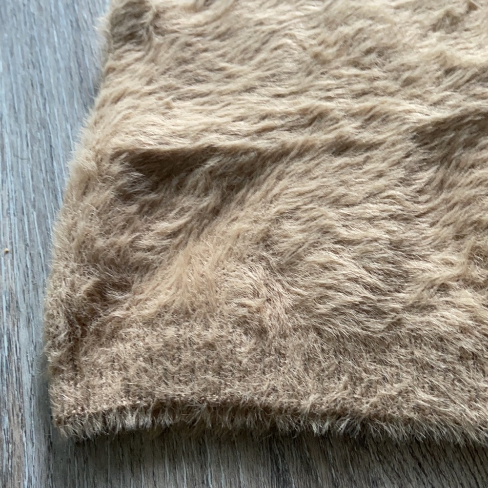 Fuzzy Drawstring Tan Shorts - Picture 6 of 12